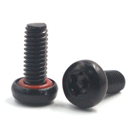 Vis de scellement à tête cylindrique plate en acier inoxydable 304, traitement de surface oxyde noir, étanche, avec joint torique en caoutchouc – Meilleur prix