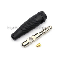 Prise banane latérale empilable sans soudure en laiton nickelé de 4 mm avec 30 VAC-60 VDC/MAX. 24 A pour applications audio et vidéo