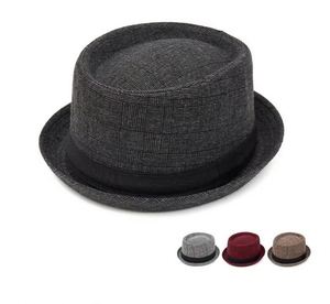 Chapeau Fedora Pork Pie Rétro Britannique Rayé Style Gentleman pour Homme et Femme, Promotionnel, Sérigraphie pour Bureau - Product Image 1