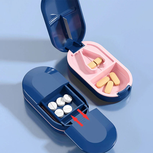 Medicine <b>Pill</b> Cutter Box Portable Drug Box Useful Grinder Splitter Medicine <b>Pill</b> <b>Holder</b> Tablet Cutter Splitter Divider <b>Pill</b> Case - Product Image 3