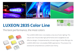 Lumileds L128-RED100350000 LUXEON 2835 Color Line Chip LED SMD de Potencia Media Rojo Ámbar Verde Azul 0.138x0.110 Pulgadas 100 Lm/W 50000 - Product Image 2