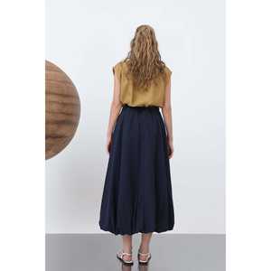 Jupe ballon en jean pour femme, taille normale, coupe confortable 32309ETK - Product Image 3