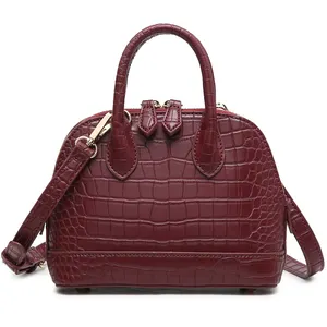 Customized Lady Ostrich Pattern Classic Design Mini Shell Bag Crocodile Women Purse for Wholesale