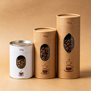 Tube en papier personnalisé de haute qualité avec fenêtre, étiquette privée, cylindre à café, conteneur à couvercle facile à ouvrir - Product Image 5