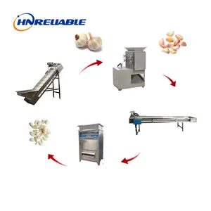 Spicchi d'aglio completamente automatici lavaggio impianto di lavorazione macchine per rompere e sbucciare linea di produzione di aglio sbucciato