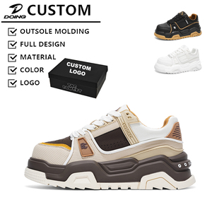 Top Quality New Designer Luxury <strong>Shoes</strong> <strong>Black</strong> White Men Fashion <strong>Leather</strong> Rubber Chunky Casual <strong>Shoes</strong> Designer Trainer <strong>Shoes</strong> Men - Product Image 1