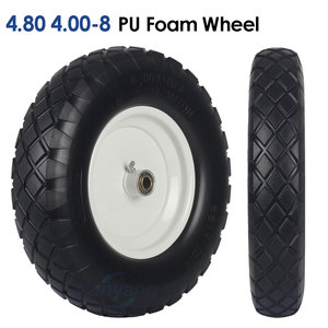 Pneu de brouette 4.80/4.00-8'', pneu et roue pleins anti-crevaison de 16'', moyeu centralisé de 3-6'', roulement 5/8'' et 3/4'' - Product Image 1