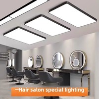 Plafonnier ultra-fin à base en fer, CRI 90 élevé, sans ombre, pour salon de coiffure, boutique de coiffure et salle de diffusion en direct