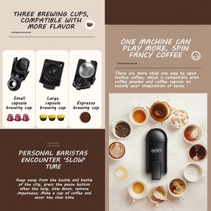Cafetera 3 en 1 para Cápsulas de Café, Compatible con Nespresso y <span class=keywords><strong>Dolce</strong></span> <span class=keywords><strong>Gusto</strong></span>, para Hogar, Hotel u Oficina, 0.6L, 1450W - Product Image 4
