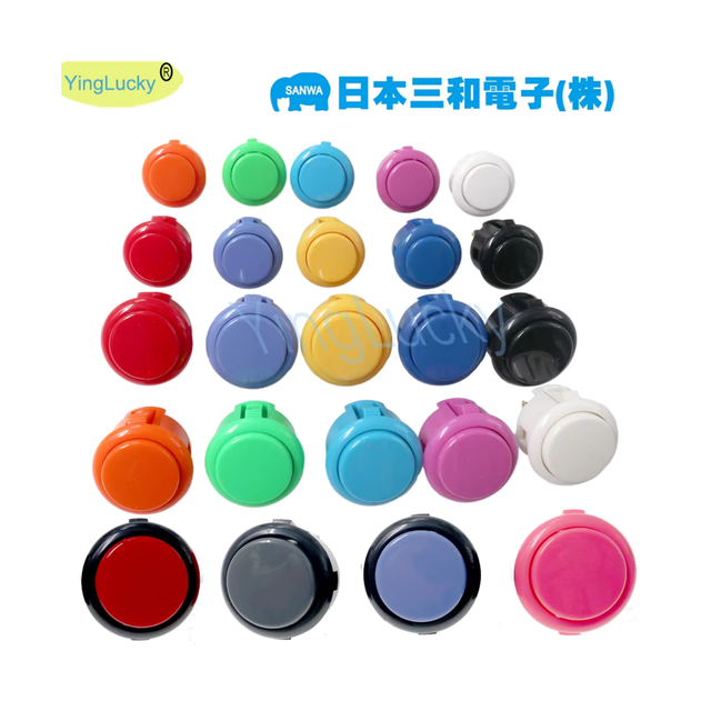 Original Sanwa OBSF 30 Obsf 24 Arcade Push Buttons 24mm 30mm for Raspberry Pi Coin Pusher Game Payment Replacement Buttons