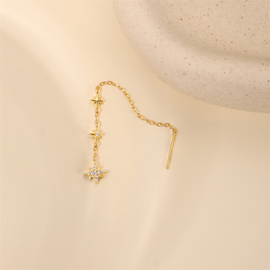 ต่างหูเงินแท้ S925 รูปดาวแปดแฉก ดีไซน์เก๋ ขายส่งสำหรับผู้หญิง - Product Image 2