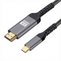 Câble adaptateur USB-C HDTV 1,8 m 8K 60Hz 4K 144Hz HDR10 Convertisseur vidéo PVC Mâle-Mâle HDTV 2.1 Compatible pour Ordinateur Portable Téléphone Mobile