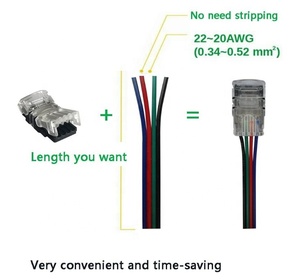 LED tira conector 4 Pin LED conector resistente al agua 5050 LED de luz de tira-tira de conexión rápida - Product Image 2