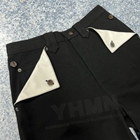 Jean Homme Large Style Streetwear Vintage en Coton Noir Courbé Coupe Ballon Oversize avec Poches