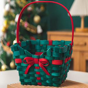 Giỏ quà bằng gỗ dệt xếp chồng, giỏ đựng đồ nhỏ, hộp kẹo tròn, giỏ quà tái sử dụng cho bé - Product Image 3