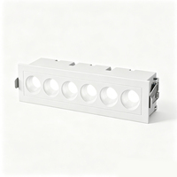Spot LED linéaire encastré en aluminium pour plafond, design anti-éblouissement, idéal pour l'éclairage domestique du salon