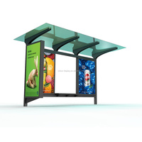 Halte Bus Digital Signage Halte Bus Papan Iklan Solar Smart Stainless Steel Halte Bus Bench