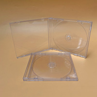 Kotak CD Plastik Transparan Tempat Penyimpanan Single Disc dengan Penutup Insert Desain Kristal Model H02 Buatan Guangdong