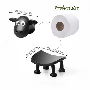 Porte-<span class=keywords><strong>papier</strong></span> <span class=keywords><strong>toilette</strong></span> autoportant en plastique noir en forme de <span class=keywords><strong>mouton</strong></span>, écologique, moderne, antirouille, <span class=keywords><strong>support</strong></span> carré, garantie 1 an - Product Image 3