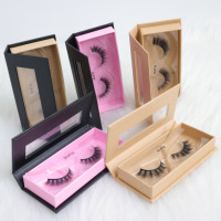 Vente en gros Boîte d'emballage de cils Boîte à cils en vison Boîte personnalisée avec logo personnalisé Boîte à cils rectangulaire nue