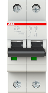 เบรกเกอร์วงจร <span class=keywords><strong>ABB</strong></span> S202-D25 ของแท้ 2 โพล 25A รุ่น S200 ซีรีส์ สวิตช์ความน่าเชื่อถือสูงสำหรับงานไฟฟ้าเชิงพาณิชย์และอุตสาหกรรม - Product Image 2
