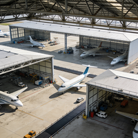 Tente de stockage extérieure en acier et aluminium avec toit en PVC, entrepôt étanche, hangar pour hélicoptères, tente industrielle personnalisée pour avions