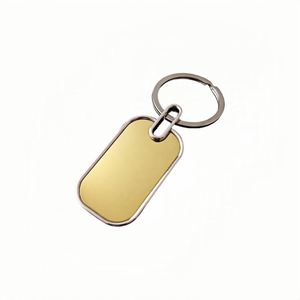 Porte-clés promotionnel en métal émaillé gravé, porte-clés vierge, logo personnalisé, étiquette rectangulaire en métal pour cadeaux d'entreprise - Product Image 4