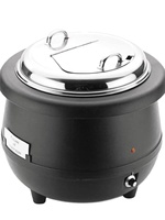 Calentador de Sopa Eléctrico de 10L con Tapa de Acero Inoxidable, Temporizador Mecánico de 6-8 Horas, Capacidad para Equipo de Restaurante