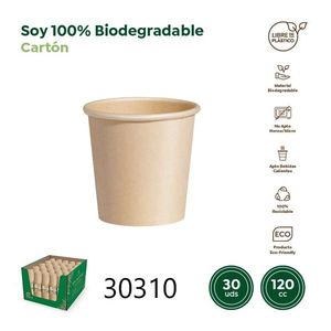 Gobelets en papier kraft biodégradables à paroi simple de 120 cc pour boissons chaudes, pour la maison ou le bureau - Product Image 1