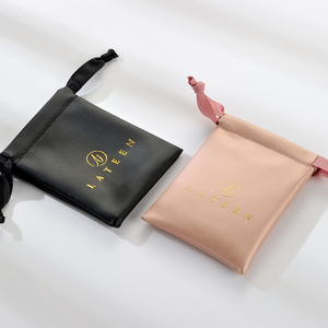 Custom Soft Pu Leather <b>Drawstring</b> <b>Makeup</b> <b>Bag</b> Black Necklace Jewelry Package Pouch <b>Drawstring</b> <b>Bag</b> - Product Image 2