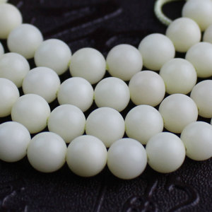 Perles de prière en graines de Bodhi blanches, 108 perles, forme ronde, bijoux de style ethnique pour les cérémonies religieuses, bracelet et collier unisexe - Product Image 4
