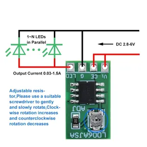 30-1500MA modul daya Buck papan kontrol PWM, modul daya Buck Driver LED arus konstan dapat disesuaikan 3.3V 3.7V 4.2V 5V