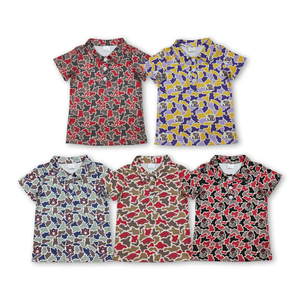 Vente en gros de polos à manches courtes pour garçons, t-shirts pour enfants, vêtements pour tout-petits, chemises à imprimé camouflage pour garçons, hauts d'été - Product Image 1