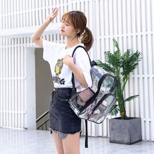 Custom Logo New Outdoor Sports Student <b>Backpack</b> Unisex Waterproof Transparent School Travel Zipper Hasp Closure Air Polyester - Product Image 1