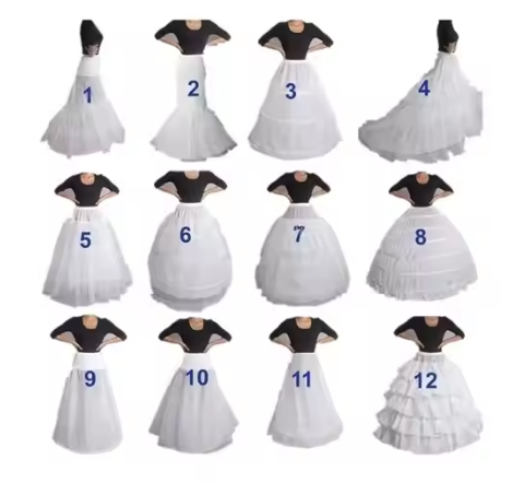 rust colored satin bridesmaid dresses White Long Train Petticoat – 3 Hoop Crinoline Underskirt for Bridal & –  CheekyMeeky main image 1