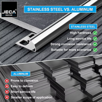 Profilé de bordure de carrelage en acier inoxydable sur mesure pour compléter les plinthes, les intercalaires de carrelage et la protection du sol