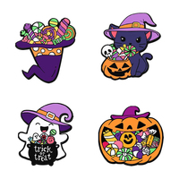 Broche en métal Halloween, motif fantôme drôle et tête de citrouille, style dessin animé mignon, cadeau d'Halloween