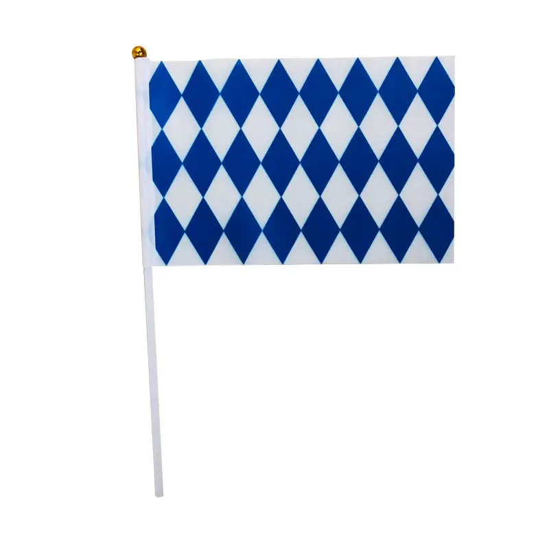 Cho bữa tiệc phù hợp với đội hình cờ cờ tay vẫy cờ bằng gỗ quốc gia cầu vồng dải màu tùy chỉnh cầm tay cờ