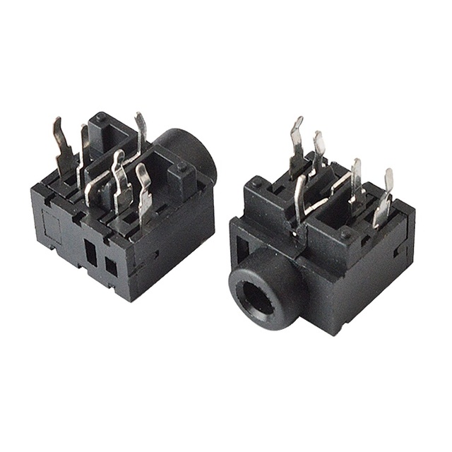 PJ-317 Phone Jacks Black 3.5mm Audio Socket 5PIN Stereo Jack Socket Audio Female 35mm Earphone Socket