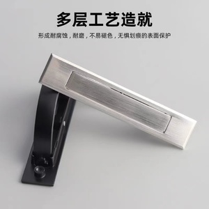Manijas abatibles ocultas para cajones de tatami, tiradores metálicos ultrafinos giratorios 180 grados para tableros de cama - Product Image 2