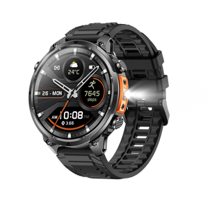 Reloj Inteligente de Lujo MK100 con GPS, Linterna, Pantalla TFT, Batería de Gran Capacidad, Detección de Salud, Asistente de Voz y Carátulas Personalizables - Product Image 1