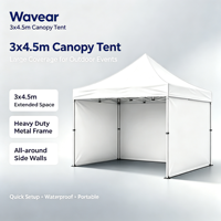 Tente de réception robuste sur mesure 3x3m à triple couche avec protection UV50+ pour mariages et grands événements