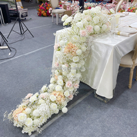 Décoration de mariage Sunwedding, chemin de table en fleurs artificielles de gypsophile, centres de table de mariage, toile de fond