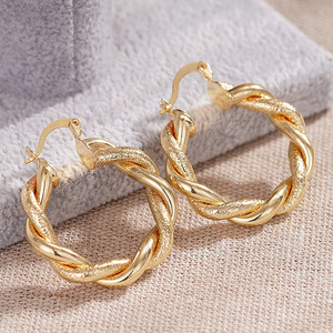 Metal Ear <b>Cuff</b> <b>Earrings</b> Women Minimal Textured Woven Design Fashion Jewelry - Product Image 5
