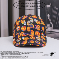 Cappellino da Baseball Personalizzato all'Ingrosso, 6 Pannelli, Visiera Curva, Stampa Integrale Halloween, Fornitore OEM ODM, Produzione Diretta in Fabbrica, Basso MOQ, Nuovi Cappelli