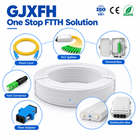 Câble de branchement FTTH intérieur GJXFH avec renfort en PRV, G657A1 G657A2, 1, 2 ou 4 fibres, câble à fibre optique non métallique