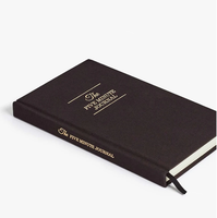 Carnet de gratitude personnalisé en cuir rigide, format A5, avec estampage à chaud doré et logo en relief pour agenda quotidien