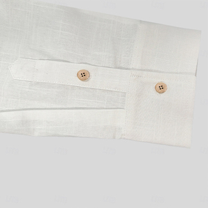 2025 người đàn ông đứng túi giản dị Linen Áo sơ mi dài tay áo notched Áo blusas người đàn ông giản dị Retro Áo cộng với kích thước Mens camisa Tops - Product Image 3