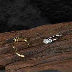 Luxuriöse 18K Vergoldete Titan-Schmuckstücke Zirkon-Creolen Daith-Knorpel-Piercing für Frauen - Product Image 6