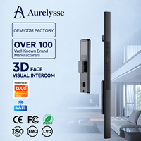 Serrure de porte intelligente Aurelysse HXF avec reconnaissance faciale 3D, lecture de la veine palmaire, empreinte digitale et caméra, entrée sans clé en alliage d'aluminium pour villas